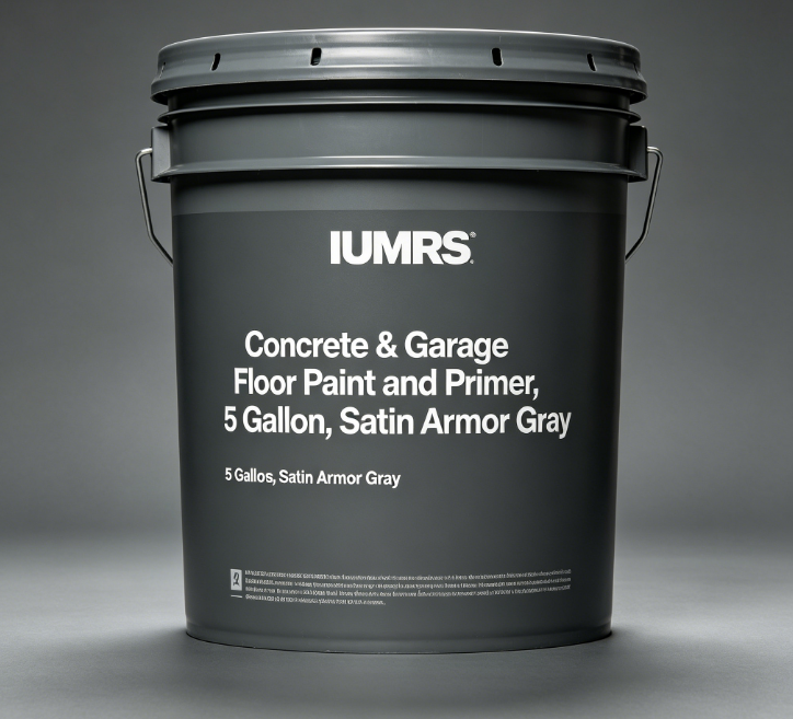 IUMRS 320173 Concrete & Garage Floor Paint and Primer, 5 Gallon, Satin Armor Gray