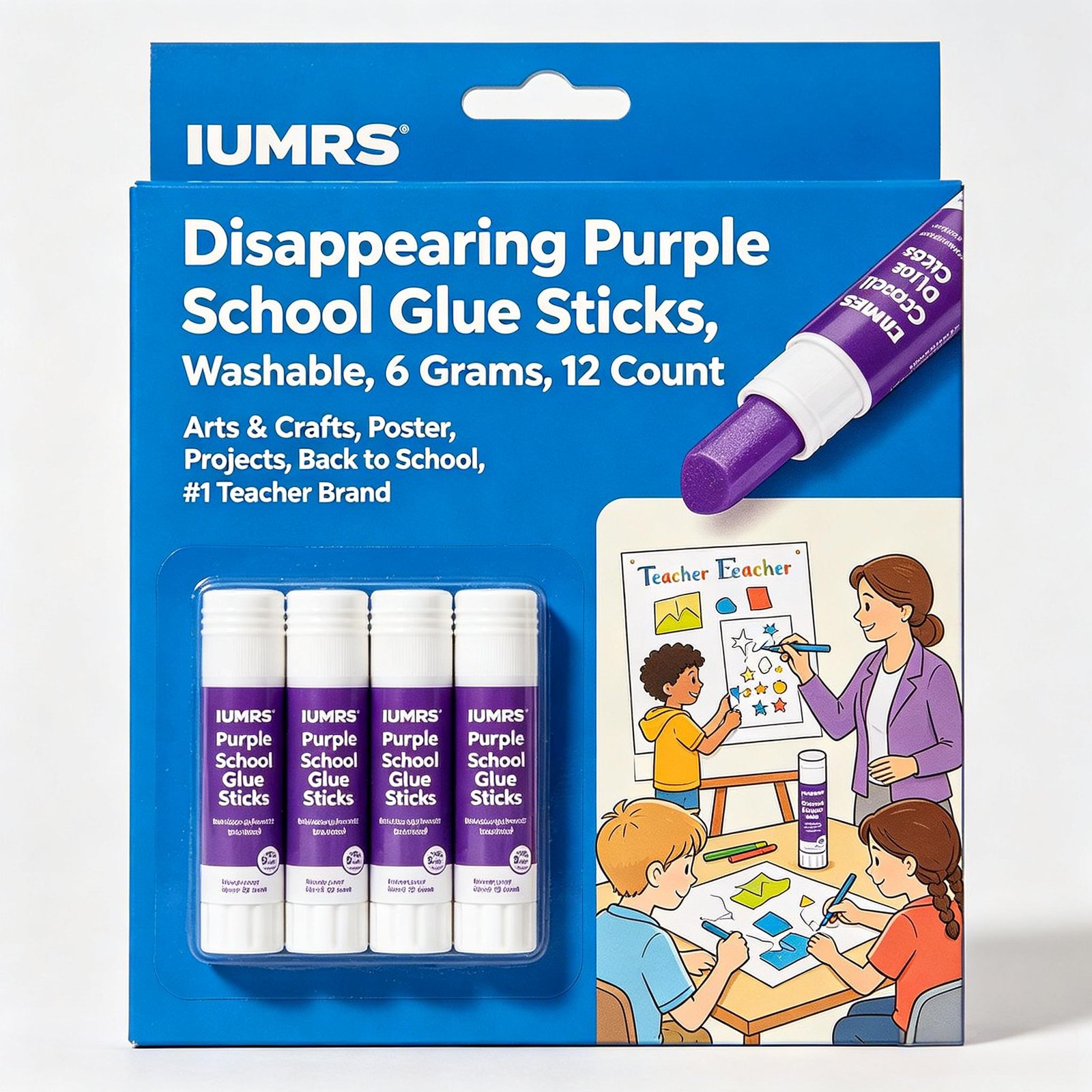 Disappearing Purple School Glue Stick