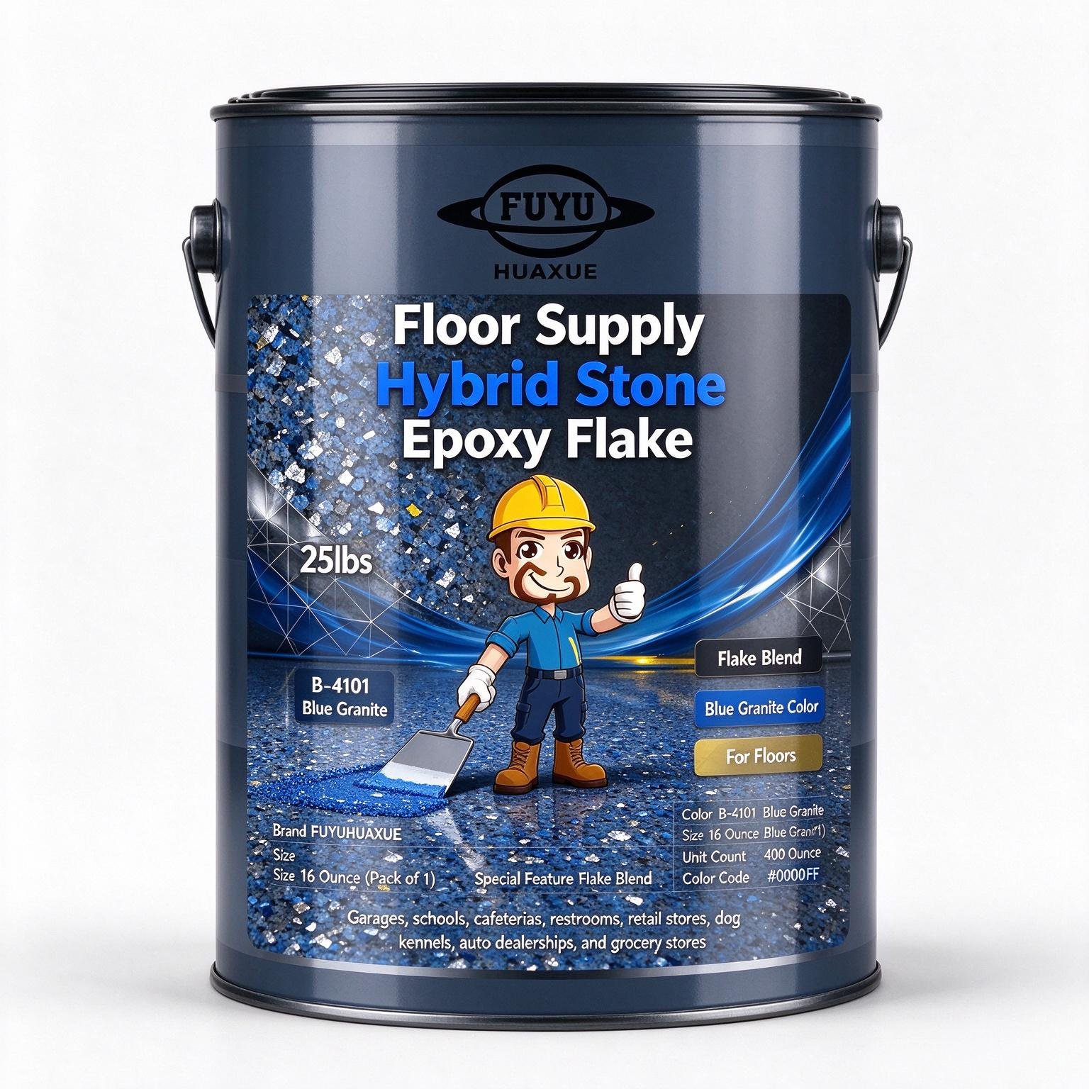 Hybrid Stone Epoxy Flake in B-4101 Blue Granite