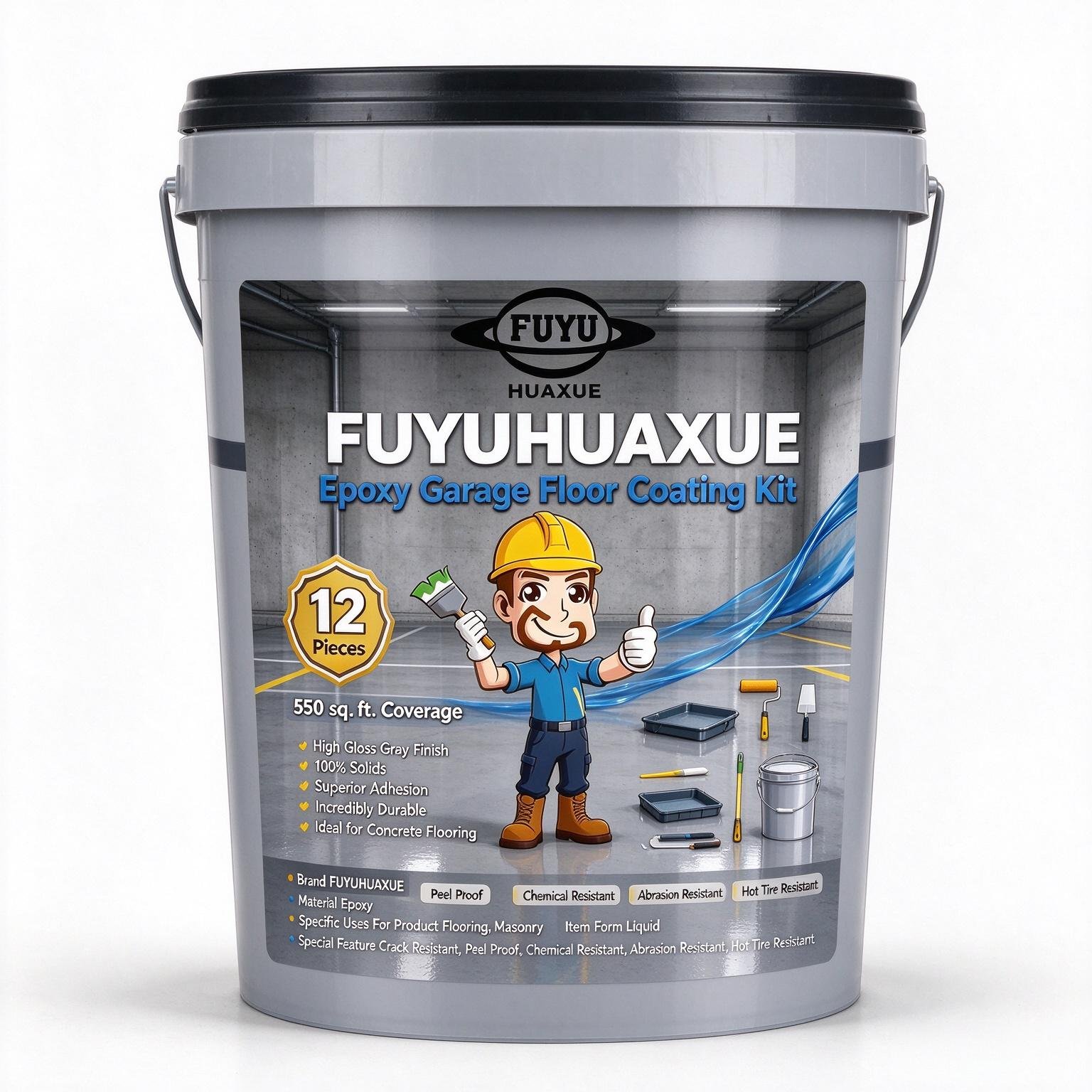FUYUHUAXUE Epoxy Garage Floor Coating Kit