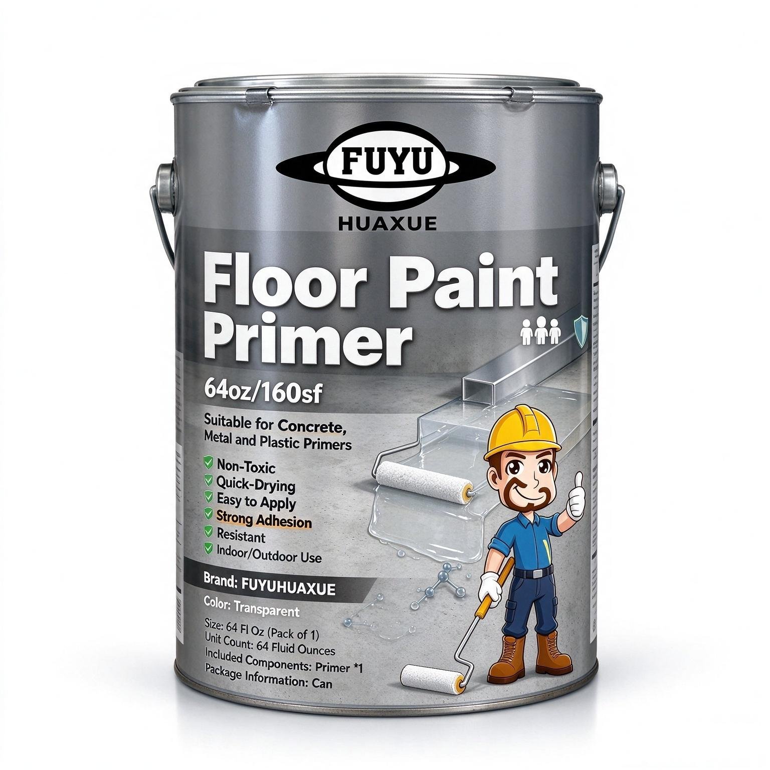 Floor Paint Primer, 64oz/160sf