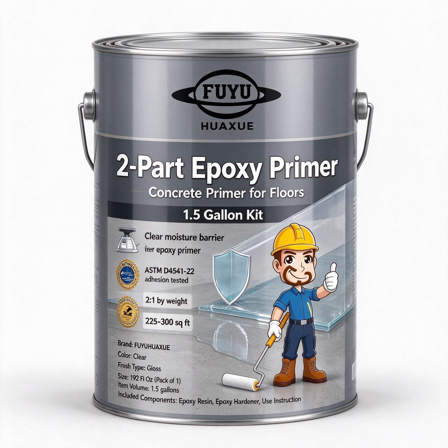 2-Part Epoxy Primer, Concrete Primer for Floors, 1.5 Gallon Kit