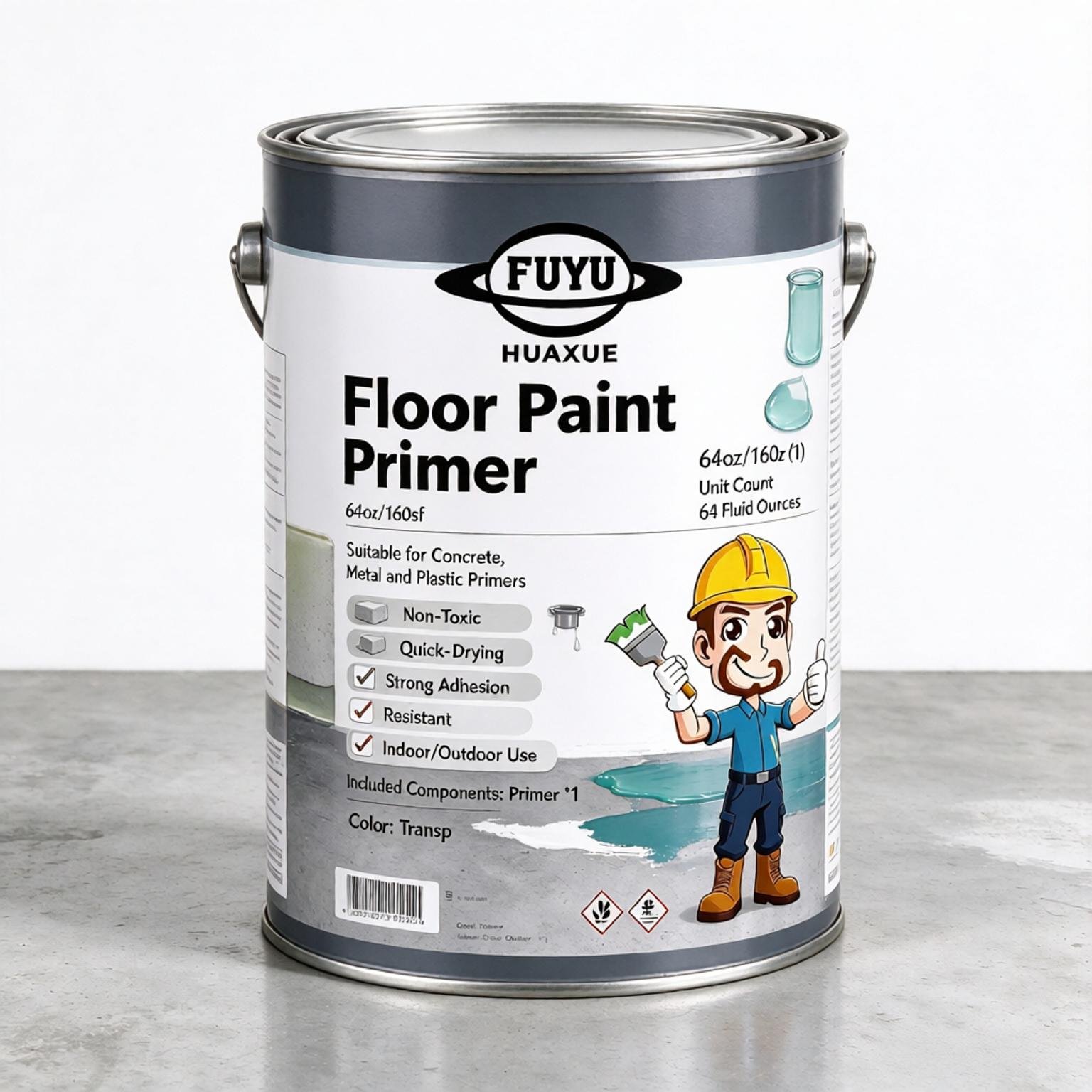 Floor Paint Primer, 64oz/160sf, Suitable for Concrete