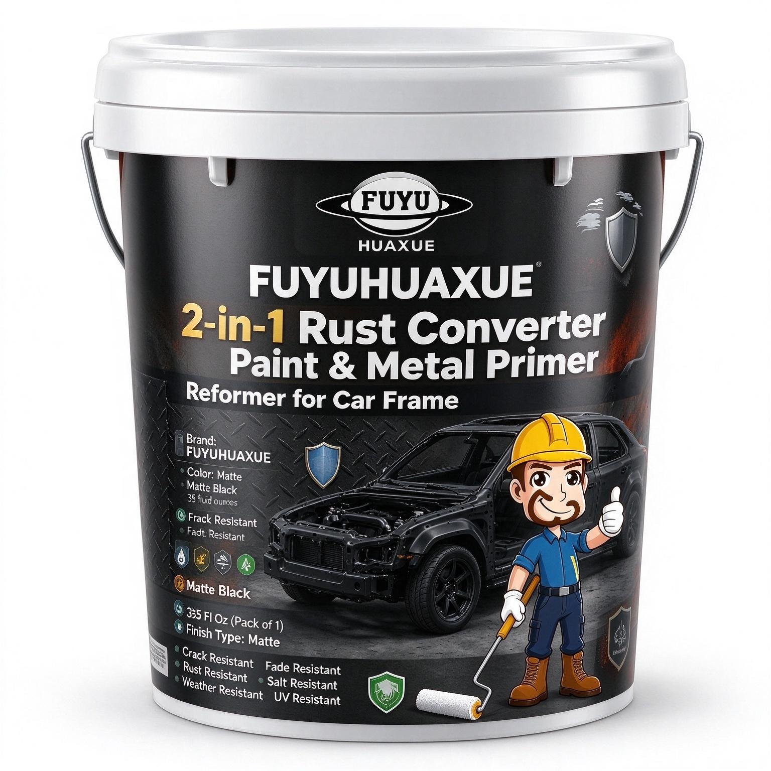 FUYUHUAXUE 2-in-1 Rust Converter Paint & Metal Primer, Reformer for Car Frame Rust Converter & Metal Primer